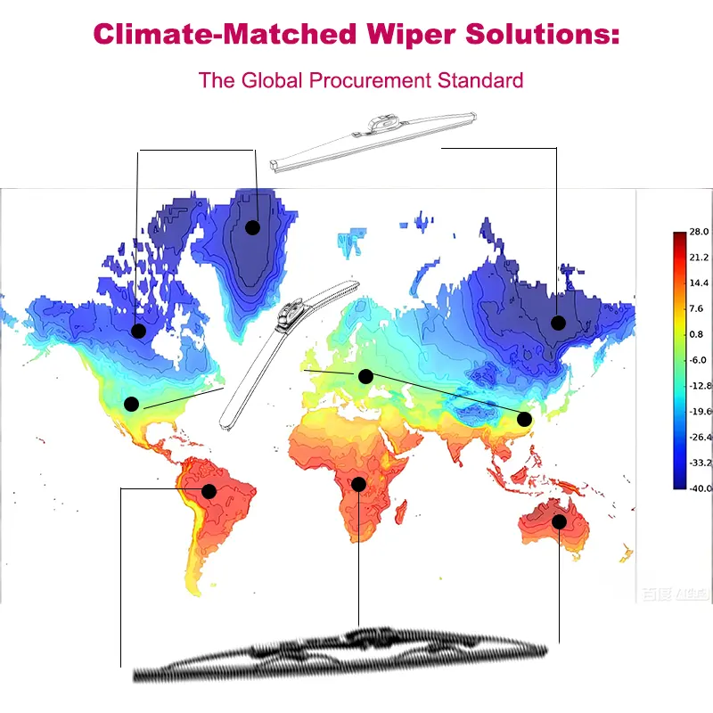 Selección de escobillas de limpiaparabrisas basadas en el clima para distribuidores del mercado de repuestos